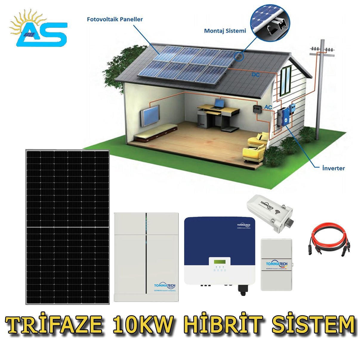 TRİFAZE 10KW HİBRİT SİSTEM