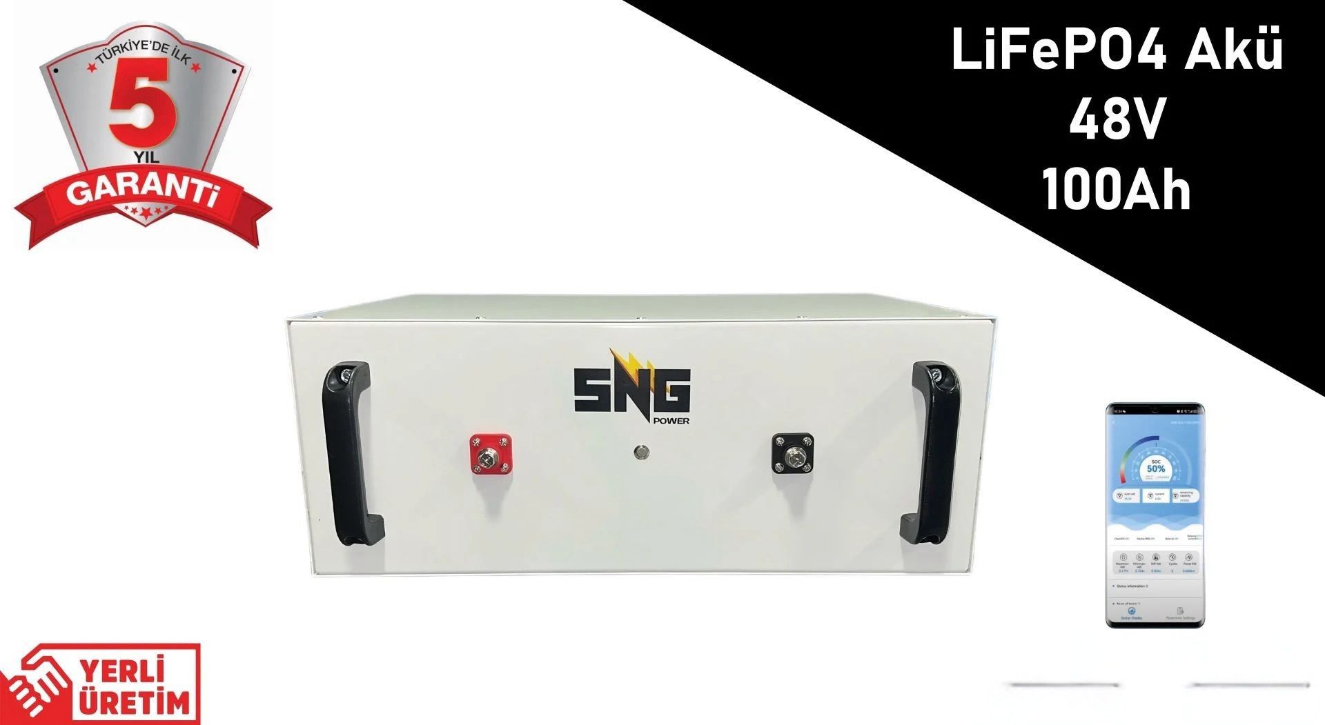 LiFePO4 Akü 48V 100Ah
