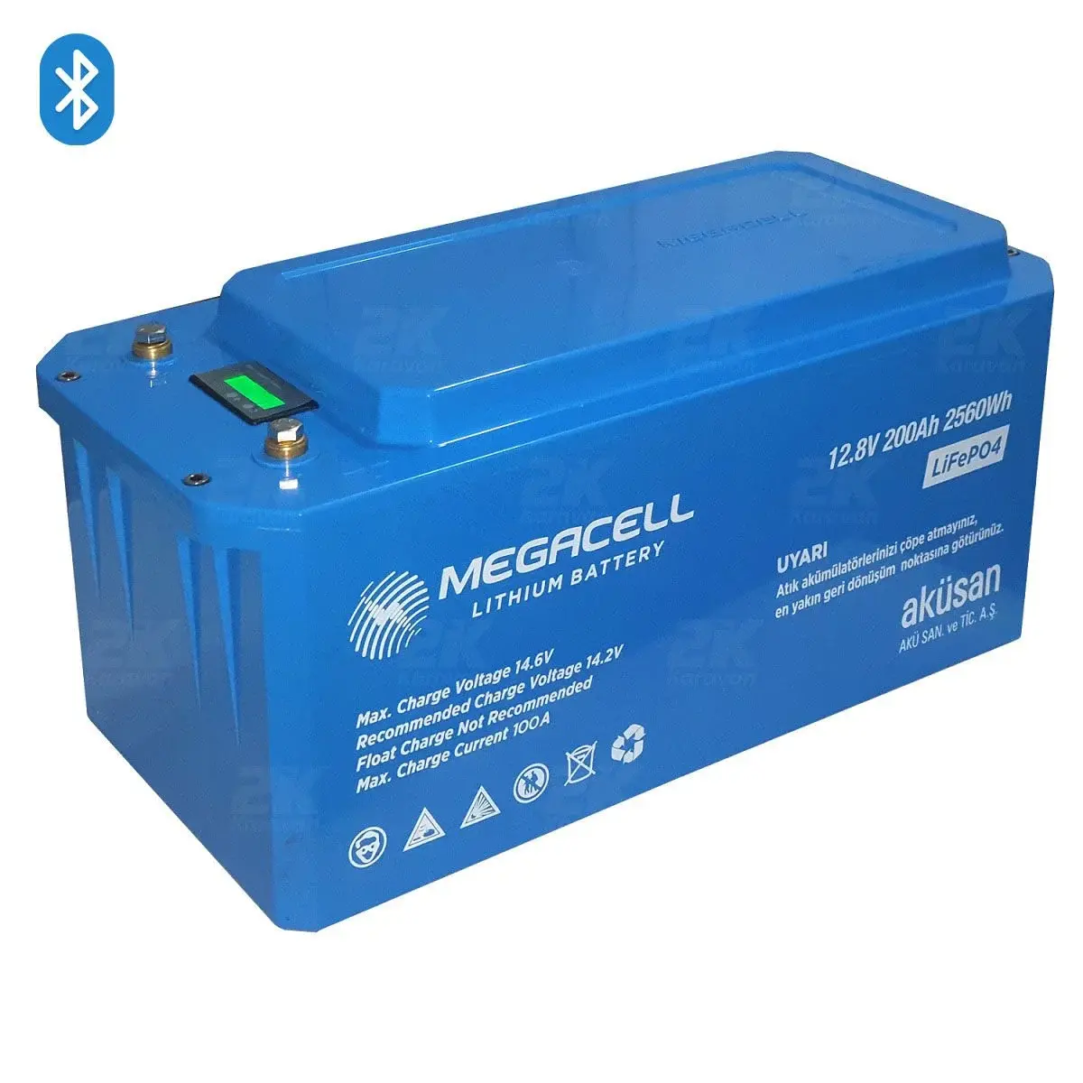 Megacell 12.8V 210Ah (Bluetooth) LiFePO4 Lityum Demir Fosfat Akü(ABS Kasa)