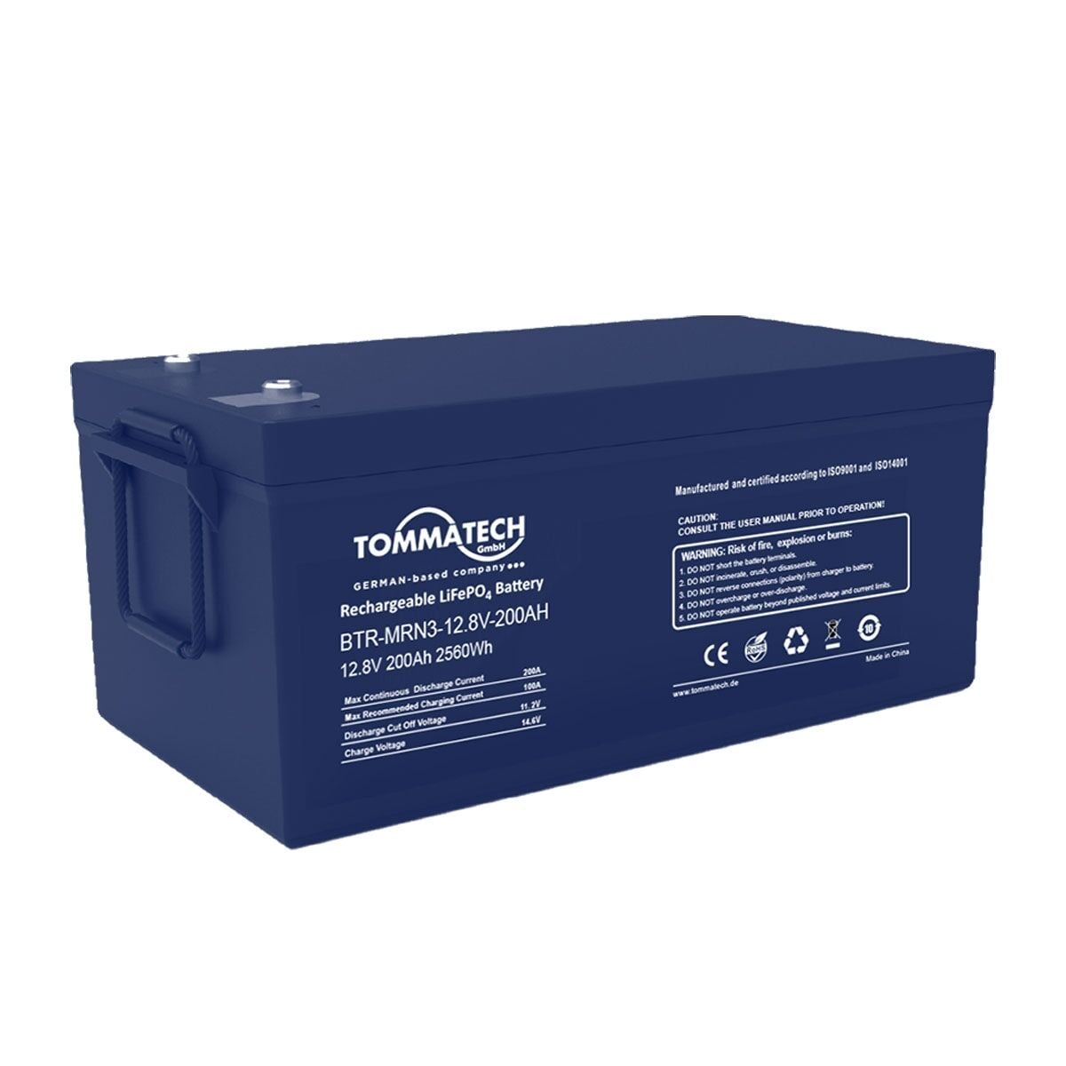 TommaTech ABS+PC Kasa 25.6V-200AH LFP Marine Batarya